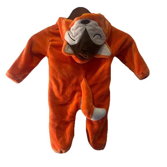 Toddler Zip Up Halloween Fox Bodysuit Costume with Hood Size 2-5 Months - Picture 3 of 7